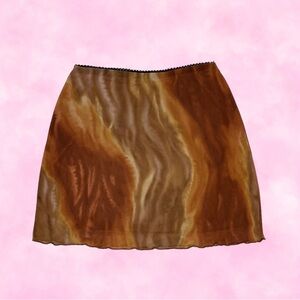 Earthy Mesh Mini Skirt